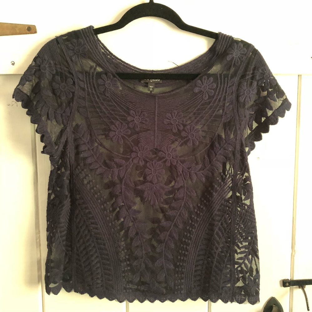 Express, sheer lace top size S